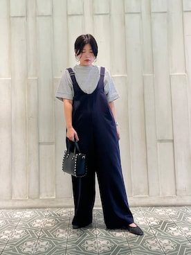 「アイテム（サロペット/オーバーオール、ブルー系）」を使った、kaoriさん（レディース・148cm）の夏コーディネート