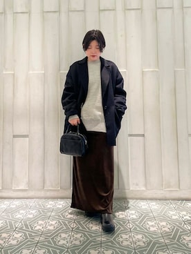 「アイテム（その他アウター、ブラック系）」を使った、kaoriさん（レディース・148cm）の秋コーディネート