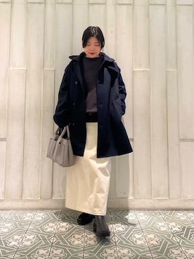 「アイテム（ピーコート）」を使った、kaoriさん（レディース・148cm）の秋コーディネート