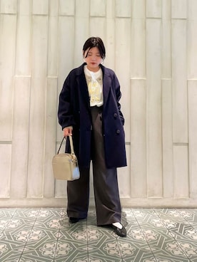 「URBAN RESEARCH DOORS（アーバンリサーチドアーズ）のウールリバーテーラードコート（その他アウター）」を使った、kaoriさん（レディース・148cm）の秋コーディネート