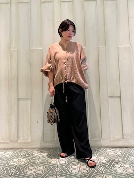 「バッグ」｜「アイテム（アクセサリー）」を使った、kaoriさん（レディース・148cm）の夏コーディネート