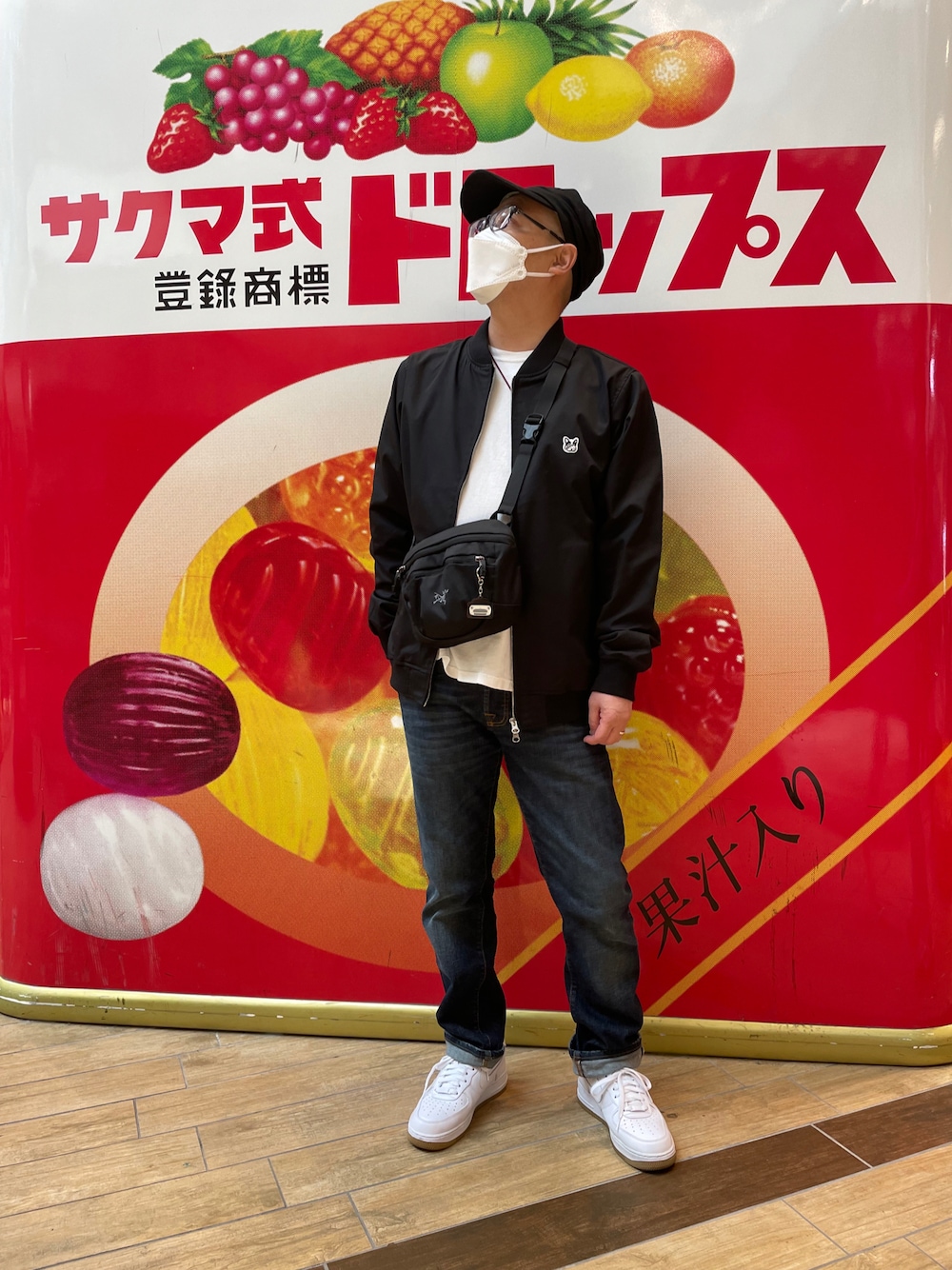 「カジュアルコーデ、休日スタイル、スニーカー、キャップ、ナイキ、tes、グッドオン」｜「OVERRIDEのアイテム（キャスケット、ブラック系）」を使った、clockworkysさん（メンズ・168cm）の春コーディネートの1枚目の写真