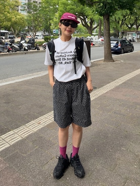 「SALOMON（サロモン）のアイテム」を使った、Riiさん（レディース・157cm）の夏コーディネート