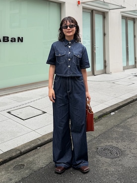 「BLUE ELEPHANT（ブルーエレファント）のアイテム（サングラス、ブラック系）」を使った、Riiさん（レディース・157cm）の夏コーディネート