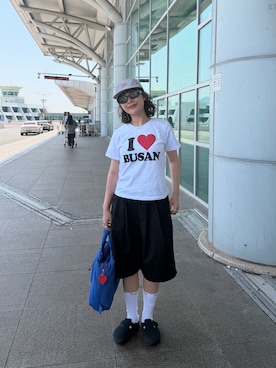 「SOLEAのアイテム（パンツ、ブラック系）」を使った、Riiさん（レディース・157cm）の春コーディネート