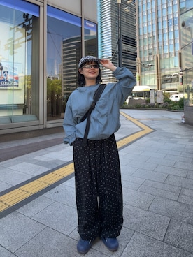 「Supreme （シュプリーム）のアイテム（帽子、ブラック系）」を使った、Riiさん（レディース・157cm）の春コーディネート