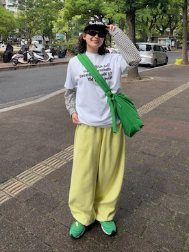 「elldu（エルドゥ）のアイテム」を使った、Riiさん（レディース・157cm）の春コーディネート