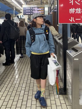 「Supreme （シュプリーム）のアイテム（帽子）」を使った、Riiさん（レディース・157cm）の春コーディネート