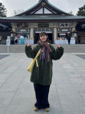 「PUMA（プーマ）のアイテム」を使った、Riiさん（レディース・157cm）の冬コーディネート