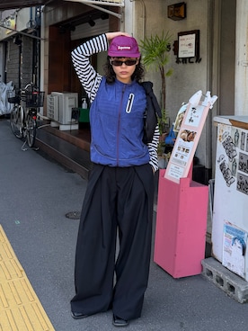 「YOLO（ヨーロ）のアイテム（トップス、イエロー系）」を使った、Riiさん（レディース・157cm）の秋コーディネート