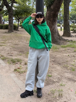 「Elanque(エランク)のgraphic logo cap / グラフィックロゴ刺繍キャップ(キャップ)」を使った、Riiさん(レディース・157cm)の秋コーディネート