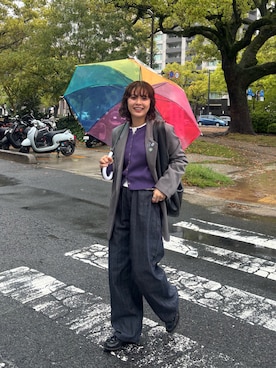 「CHARLES & KEITH（チャールズ & キース）のToni トニー ノットカーブホーボーバッグ（ショルダーバッグ、ブラック系）」を使った、Riiさん（レディース・157cm）の春コーディネート