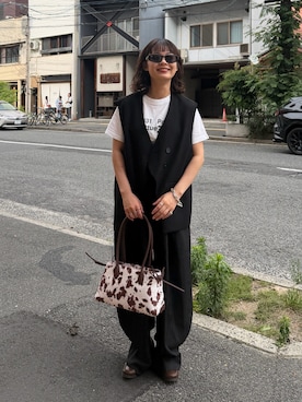 「G.H.BASS（ジーエイチバス）の【G.H.BASS】WEEJUN HERITAGE LARKIN MOC TASSEL BA11015H（ローファー、ブラウン系）」を使った、Riiさん（レディース・157cm）の夏コーディネート