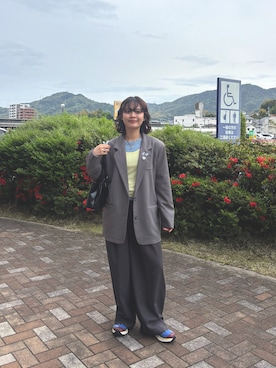 「SOLEAのアイテム（トップス、イエロー系）」を使った、Riiさん（レディース・157cm）の春コーディネート