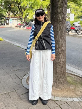 「NIKE（ナイキ）のNIKE SHOX TL / ナイキ ショックス TL 【SP】（スニーカー、ブラック系）」を使った、Riiさん（レディース・157cm）の秋コーディネート