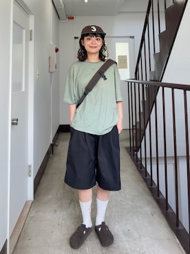 「EKAL（エカル）のアイテム」を使った、Riiさん（レディース・157cm）の夏コーディネート
