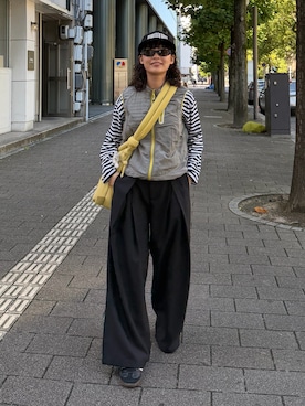 「OLEND（オレンド）のアイテム（バッグ）」を使った、Riiさん（レディース・157cm）の秋コーディネート