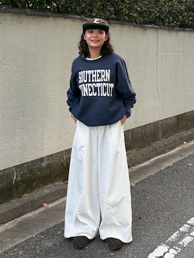 「BIRKENSTOCK（ビルケンシュトック）のBoston Soft Footbed Suede 【ナロー幅】 ユニセックス（サンダル、ブラウン系）」を使った、Riiさん（レディース・157cm）の秋コーディネート
