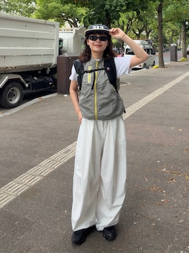 「FFEIN（フェイン）のアイテム」を使った、Riiさん（レディース・157cm）の夏コーディネート