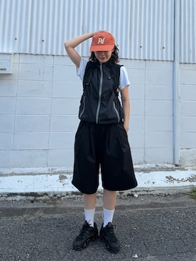 「PARTIMENTO（パルティメント）のアイテム（帽子、オレンジ系）」を使った、Riiさん（レディース・157cm）の秋コーディネート
