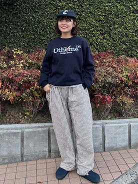 「EKAL（エカル）のアイテム（キャップ）」を使った、Riiさん（レディース・157cm）の春コーディネート