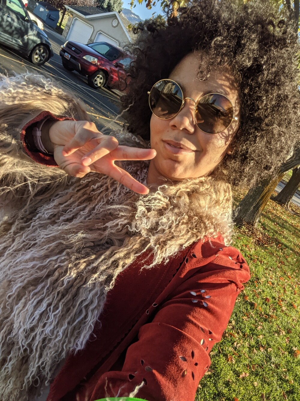 「70's」｜「Ray-Banのアイテム（サングラス、ブラウン系）」を使った、jandrixさん（レディース・136cm）の秋コーディネートの1枚目の写真
