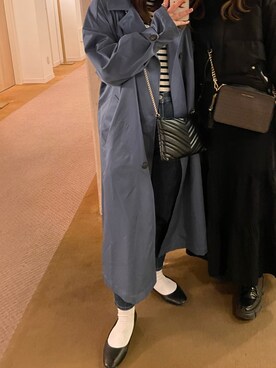 「ブルーコーデ」｜「アイテム（トレンチコート）」を使った、Natsumiさん（レディース・154cm）の春コーディネート