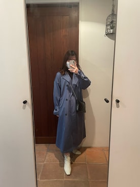 「ブルーコーデ」｜「アイテム（トレンチコート）」を使った、Natsumiさん（レディース・154cm）の春コーディネート
