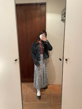 「ブラウンニット」｜「アイテム（スカート）」を使った、Natsumiさん（レディース・154cm）の秋コーディネート