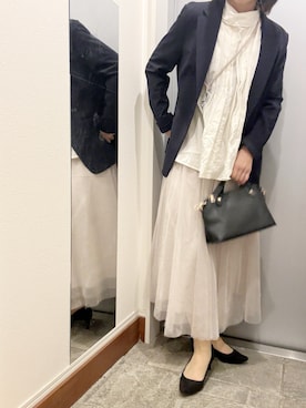 「アイテム（イヤリング）」を使った、ゆみこさん（レディース・155cm）の秋コーディネート