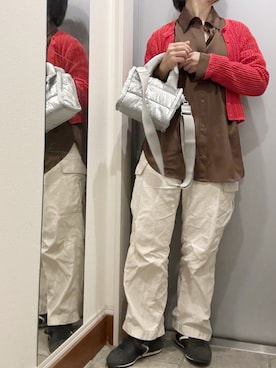 「アイテム（カーゴパンツ）」を使った、ゆみこさん（レディース・155cm）の秋コーディネート