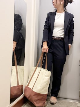 「アイテム（バレエシューズ）」を使った、ゆみこさん（レディース・155cm）の秋コーディネート