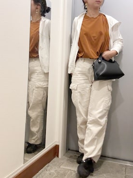 「アイテム（パーカー）」を使った、ゆみこさん（レディース・155cm）の秋コーディネート