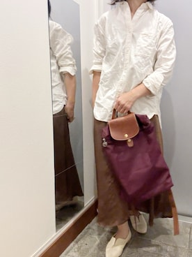 「AZUL by moussy（アズールバイマウジー）のアイテム（スカート）」を使った、ゆみこさん（レディース・155cm）の秋コーディネート