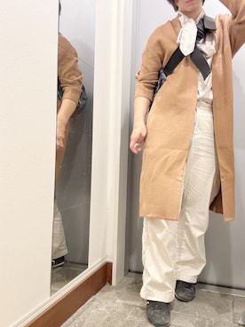 「アイテム（ボディバッグ/ウエストポーチ）」を使った、ゆみこさん（レディース・155cm）の秋コーディネート