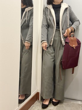 「LONGCHAMP（ロンシャン）のアイテム」を使った、ゆみこさん（レディース・155cm）の冬コーディネート