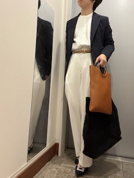 「GU（ジーユー）のアイテム（テーラードジャケット）」を使った、ゆみこさん（レディース・155cm）の春コーディネート