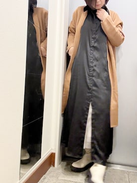 「アイテム（シャツワンピース）」を使った、ゆみこさん（レディース・155cm）の秋コーディネート