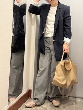 「LONGCHAMP（ロンシャン）のアイテム」を使った、ゆみこさん（レディース・155cm）の夏コーディネート