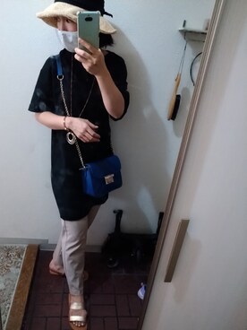 「カンカン帽」｜「アイテム（アナログ腕時計）」を使った、ゆみこさん（レディース・155cm）の秋コーディネート