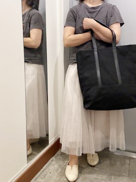 「UNIQLO（ユニクロ）のアイテム（トートバッグ）」を使った、ゆみこさん（レディース・155cm）の夏コーディネート