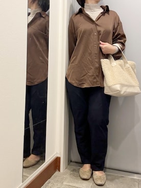 「アイテム（イヤリング）」を使った、ゆみこさん（レディース・155cm）の冬コーディネート