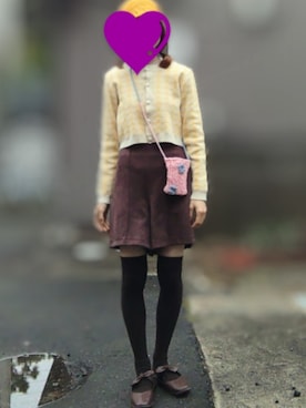 「WC（ダブル シー）のアイテム（カーディガン/ボレロ）」を使った、asuka_423711さん（レディース・158cm）の秋コーディネート
