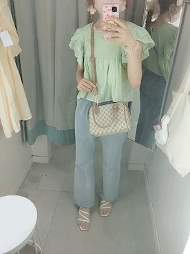 「ミントグリーン」｜「アイテム（ボストンバッグ）」を使った、asuka_423711さん（レディース・159cm）の夏コーディネート