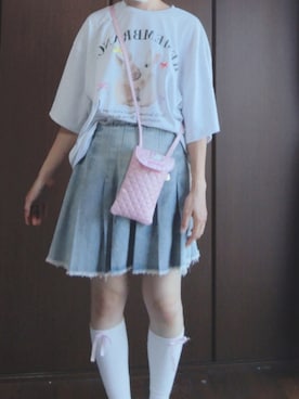 「アイテム（デニムスカート）」を使った、asuka_423711さん（レディース・158cm）の夏コーディネート