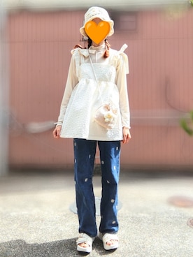 「SUGAR BISKET（シュガービスケット）のアイテム（トップス）」を使った、asuka_423711さん（レディース・158cm）の夏コーディネート