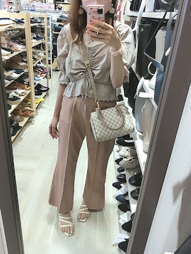 「アプレジュール」｜「アイテム（スラックス）」を使った、asuka_423711さん（レディース・159cm）の夏コーディネート