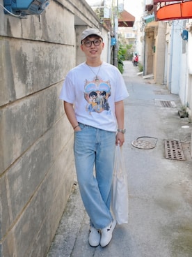 「Levi's（リーバイス）のアイテム（パンツ）」を使った、長Linさん（メンズ・177cm）の夏コーディネート