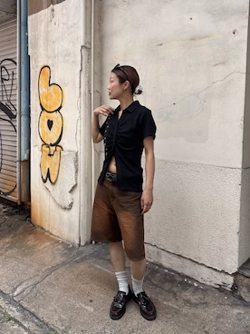 「Dr. Martens（ドクターマーチン）のアイテム」を使った、はるさん（レディース・160cm）の夏コーディネート