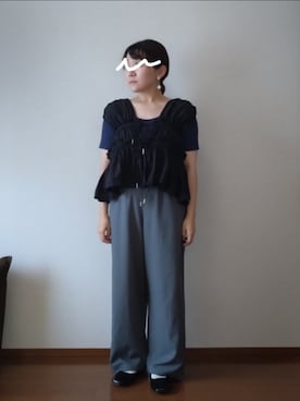 「アイテム（イヤリング）」を使った、もちいりかさん（レディース・148cm）の秋コーディネート